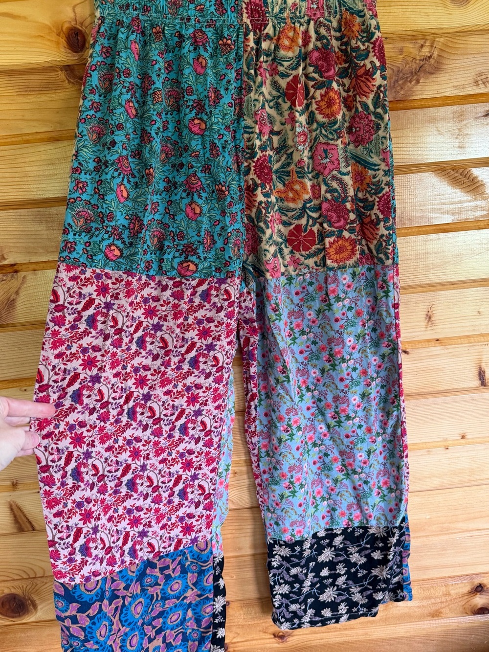 NATURAL LIFE Multicolor Patchwork Wide-Leg Pants